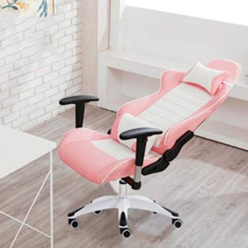 ZHAOLEI Racing Style High Back Ergonomic Office Chair Executive Swivel Computer Desk Chair Height Adjustable Task Chair Reclining with Lumbar Support, Headrest and Footrest (Pink)