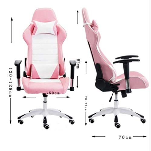 ZHAOLEI Racing Style High Back Ergonomic Office Chair Executive Swivel Computer Desk Chair Height Adjustable Task Chair Reclining with Lumbar Support, Headrest and Footrest (Pink)