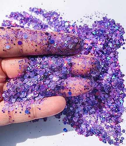 1 Oz Purple Chunky Glitter Mix, Purple Chunky Poly Glitter Mix, Glitter Epoxy Tumblers, Craft Glitter Supplier, Glitter for DIY Art Craft