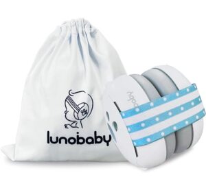lunobaby baby ear muff - noise canceling headphone for infant hearing protection - newborn airplane travel essential - plane soundproof earmuff for flying