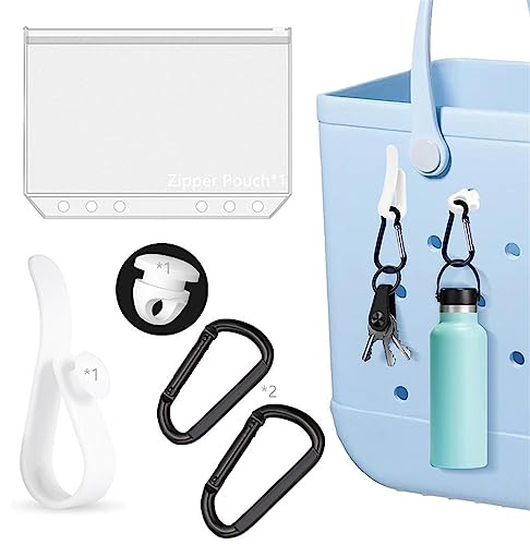 ThuroLeo 4 Packs Hooks Accessories for Bogg Bags,Hat Cap Hang Charms Phone Waterproof Case Key Sunglass Lipstick Wallet Hanger Set,Women Beach Bags Vacation Travel Necessities Women Gift (White)