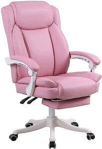 office chair desk chair computer chair game chairs for adults ergonomic office chair leather office chair, adjustable tilt angle, executive desk pc swivel chair, pink computer chair