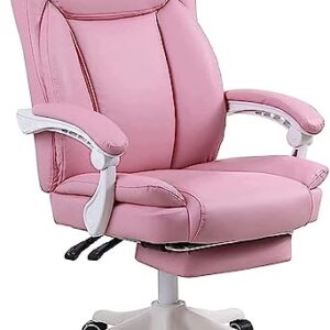 Office Chair Desk Chair Computer Chair Game Chairs for Adults Ergonomic Office Chair Leather Office Chair, Adjustable Tilt Angle, Executive Desk Pc Swivel Chair, Pink Computer Chair