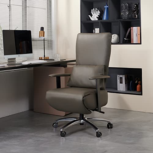 FIBO Gravity-Sensing Executive Home Ergonomic Office Chair Reclining Office Chair with Foot Rest & Headrest, High-Back PU Leather Computer Desk Chairs with Back & Lumbar Support Task Chair, (Darkgrey)