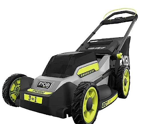 RYOBI ONE 40V HP Brushless 20 in. Cordless Walk Behind Push Mower (Battery & Charger Not Included) Gray, RY401017 (Renewed)