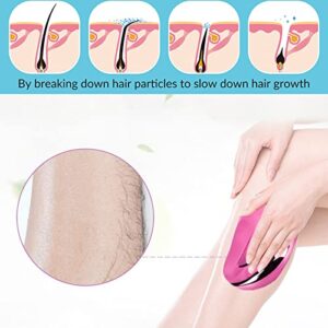 Crystal Hair Eraser for Women and Men, Crystal Hair Remover Magic Hair Eraser Portable Epilator Painless Exfoliation Hair Removal Tool for Arms Legs and Back - Fast & Easy, Reusable & Washable - Pink