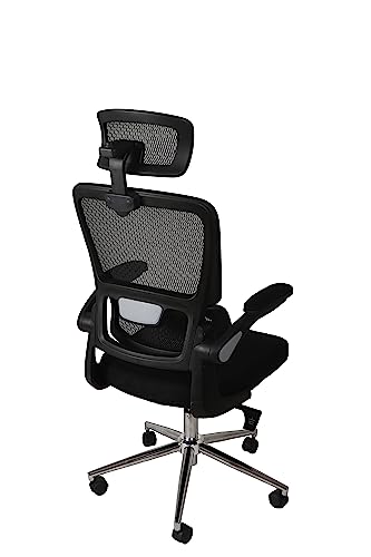 Mesh Ergonomic Office Chair with Flip Up Arms High Back Desk Chair -High Adjustable Headrest with Flip-Up Arms, Tilt Function, Lumbar Support Swivel Computer Chair Task Chair,Executive Chair, Black