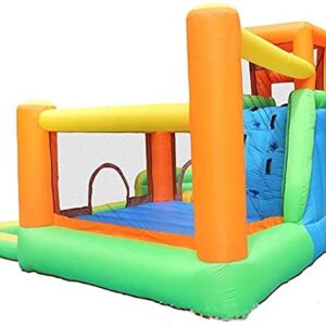 Bouncy Castle, Inflatable Castle Inflatable Castle Family Children's Playground Outdoor Play Equipment Small Trampoline Slide Combination for Kids (Orange 510X385X265Cm)