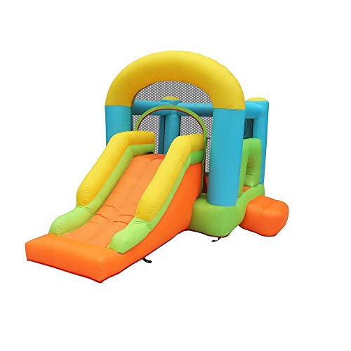 Bouncy Castle, Castle Bouncer with Slide Inflatable Castle Playground Equipment Children's Play House Indoor and Outdoor Small Trampoline Inflatable Bouncy Castle