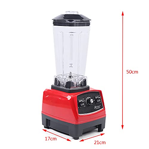 Drink Blender, Blender for Shakes and Smoothies,Blender for kitchen Max 2200W High Power Home Blender with Timer, Smoothie Maker 2000 ml for Crushing Ice, Frozen Dessert, Soup,fish (red)