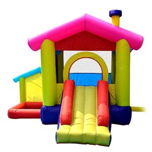 Bouncy Castle, Inflatable Castle Jumping Slide Bounce House, Children's Trampoline with Blower, Suitable for Outdoor Family Playground Garden Kid's Play and Entertainment