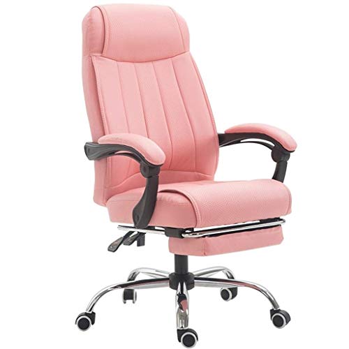 XXXDXDP Executive Office Chair - High Back Leather Office Chair with Footrest and Thick Padding - Reclining Computer Chair with Textured Leather and Ergonomic Segmented Back