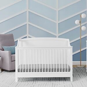 Delta Children Campbell 6-in-1 Convertible Crib - Greenguard Gold Certified, Bianca White