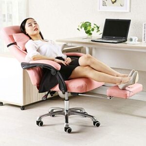 XXXDXDP Executive Office Chair - High Back Leather Office Chair with Footrest and Thick Padding - Reclining Computer Chair with Textured Leather and Ergonomic Segmented Back