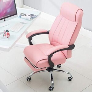 XXXDXDP Executive Office Chair - High Back Leather Office Chair with Footrest and Thick Padding - Reclining Computer Chair with Textured Leather and Ergonomic Segmented Back