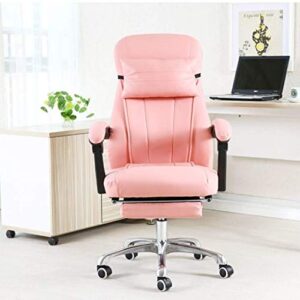 XXXDXDP Executive Office Chair - High Back Leather Office Chair with Footrest and Thick Padding - Reclining Computer Chair with Textured Leather and Ergonomic Segmented Back