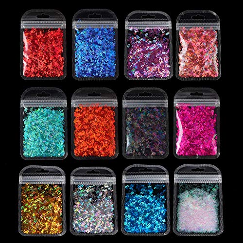 zuarfy Alphabet Holographic Letters Chunky Resin Fillers DIY Nail Art Resin Supplies Epoxy Resin Fillers for DIY Mixed Sequins