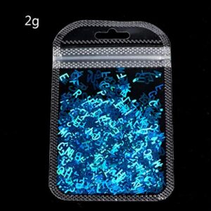 zuarfy Alphabet Holographic Letters Chunky Resin Fillers DIY Nail Art Resin Supplies Epoxy Resin Fillers for DIY Mixed Sequins