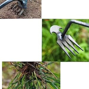 2 Packs Weeding Artifact Uprooting Weeding Tool, Weed Puller, 4 Teeth Manganese Steel Forged Hand Weeder, Dual Purpose Hand Remover for Garden Yard Farm Weed Removal for Garden Yard Farm Weed Removal