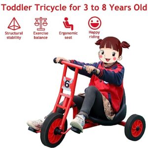 MJKCBD Kids Tricycle for Rider Ages 2+, Toddler Big 3 Wheel Riding Toys Girls/Boys Trikes,Preschool and Playground Learning Activity, Daycare and Classroom Outdoor Play Equipment,Red