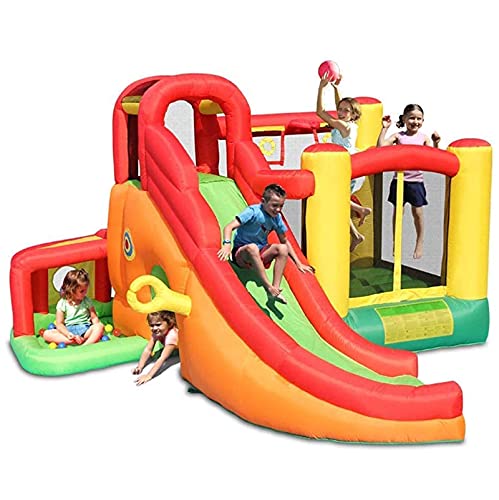 Inflatable Castle for Children,/Indoor and Outdoor Large-Scale Park Trampoline/Slide Rock Climbing/Small Household Playground/Safe and Non-Toxic/Easy to Clean