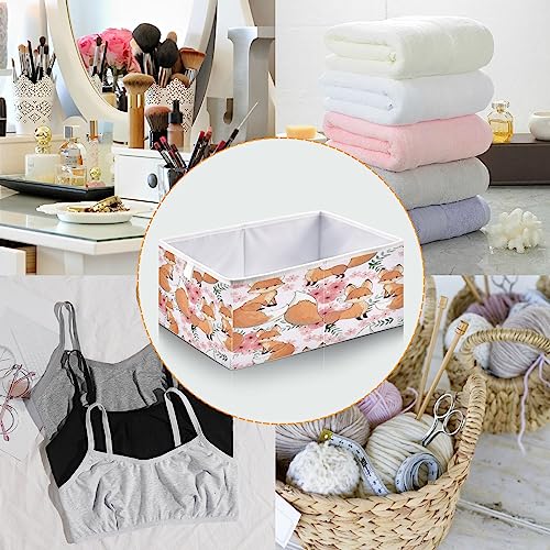 Kigai Cute Baby Fox Cube Storage Bins - 11x11x11 in Large Foldable Cubes Organizer Storage Basket for Home Office, Nursery, Shelf, Closet