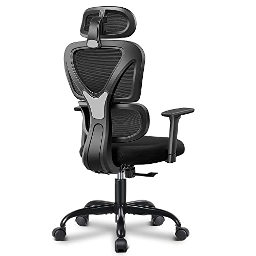 FelixKing Office Chair Ergonomic, Ergo Lumbar Support PC Desk Chair Big and Tall, High Back Mesh Gaming Chair with Adjustable Headrest and 3D Armrests for Home(Black)