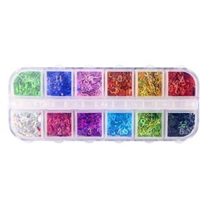 stebcece ✪ 12 colors diy alphabet english letters mixed chunky glitter resin letter sequins