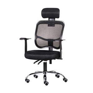 mlaea lawyer hospital office chair, adjustable height armchair high back comfortable desk chairs, executive swivel chair, 48 * 48 * 64-74cm(color:black)