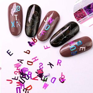 Stebcece ✪ 12 Colors DIY Alphabet English Letters Mixed Chunky Glitter Resin Letter Sequins