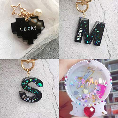 Stebcece ✪ 12 Colors DIY Alphabet English Letters Mixed Chunky Glitter Resin Letter Sequins