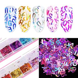 Stebcece ✪ 12 Colors DIY Alphabet English Letters Mixed Chunky Glitter Resin Letter Sequins