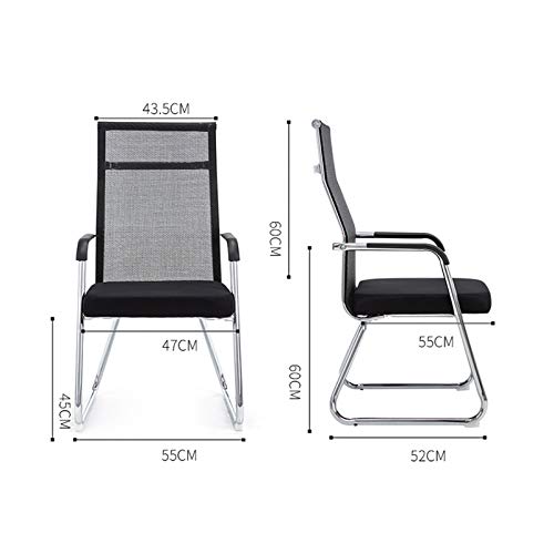 Student Bedroom Desk Chairs, Mid Back Mesh Meeting Chair with Armrests, Executive Computer Desk Chair, 47 * 55 * 60CM(Color:#4)