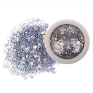 Craft Glitter Set 8 Colors Holographic Glitter Resin Glitter Film for Body Face Nail Art Decoration