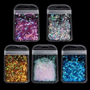 5 color holographic chunky glitter flakes english letter shapes glitter sequins confetti nails art resin craft