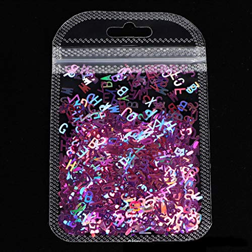 5 Color Holographic Chunky Glitter Flakes English Letter Shapes Glitter Sequins Confetti Nails Art Resin Craft