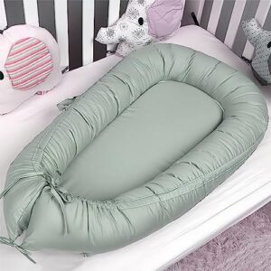 CUAIBB Baby Lounger for Newborn, Baby Nest Sleeper Newborn Lounger, Portable Baby Lounger for Baby 0-12 Months, Cosleeping Baby Bed Infant Lounger Bed in Bed - Green