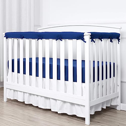 Macabaka Bed Rail Covers,3 Piece Bed Rail Covers for Teething,Bed Rail Cover Protector Set from Chewing,Safe Teething Guard Wrap for Standard Rail Cover for Bedroom(Navy Blue)