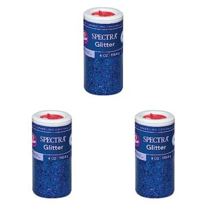 spectra arts & crafts glitter, blue, 4 oz., 1 jar (pack of 3)