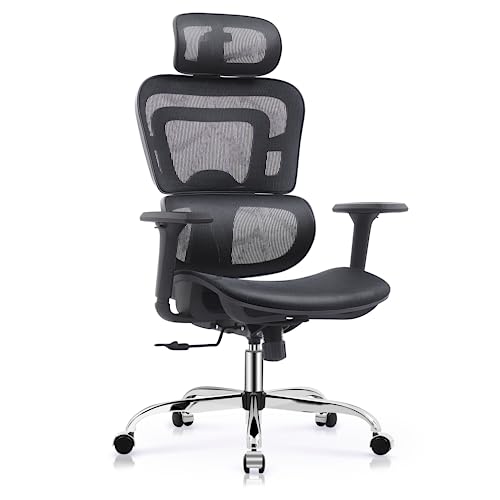KERDOM Ergonomic Office Chair, Lumbar Support Computer Chair with Flip-up Arms, Breathable Mesh Desk Chair, Swivel Task Chair, Adjustable Height Home Gaming Chair