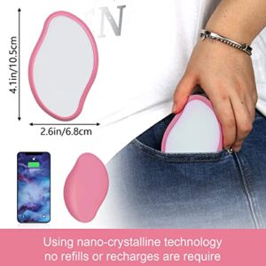 Crystal Hair Eraser,Reusable Crystal Hair Remover Magic Painless Exfoliation Hair Removal Tool, Magic Hair Eraser for Back Arms Legs Fast & Easy Crystal Hair Eraser for Women and Men (Pink)