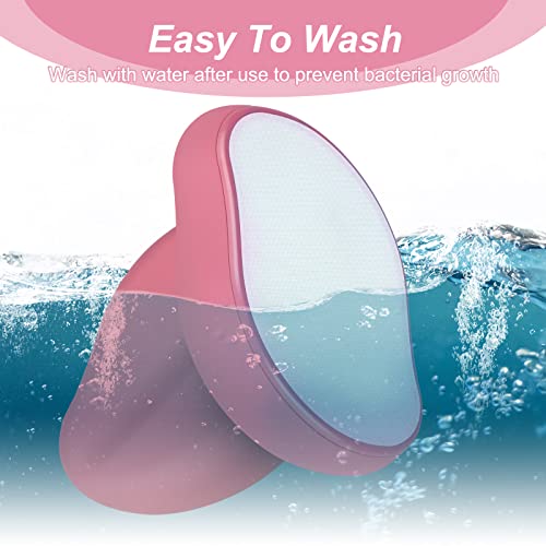 Crystal Hair Eraser,Reusable Crystal Hair Remover Magic Painless Exfoliation Hair Removal Tool, Magic Hair Eraser for Back Arms Legs Fast & Easy Crystal Hair Eraser for Women and Men (Pink)