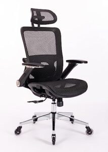 office chair, high back ergonomic desk chair, breathable mesh desk chair with adjustable lumbar support and headrest, swivel task chair with armrests, executive chair for home office (black)