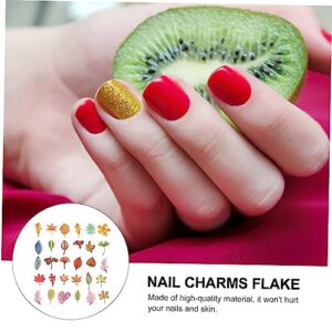 FOMIYES 1 Set Nail Art Accessories Thanksgiving Costume Leaf Nail Glitter Thanksgiving Nail Decoration Christmas Decor Nail Art Decoration Manicure Charms Flake Nail Flower Flake Wood Pulp