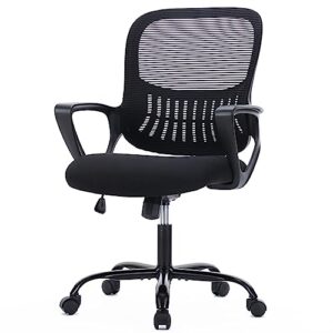 office chair, ergonomic office chair computer chair mesh home office desk chairs with armrests, rolling swivel chair with lumbar support height adjustable