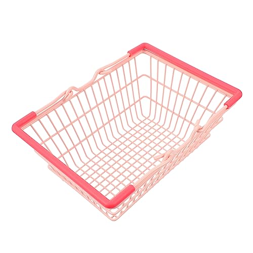 TIDTALEO Shopping Basket Hanging Basket Grocery Basket Makeup Hamper Plastic Storage Baskets Storage Baskets Pink Storage Basket Shopping Storage Basket Pretend Play Shopping Basket