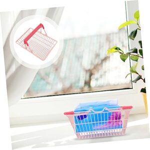 TIDTALEO Shopping Basket Hanging Basket Grocery Basket Makeup Hamper Plastic Storage Baskets Storage Baskets Pink Storage Basket Shopping Storage Basket Pretend Play Shopping Basket