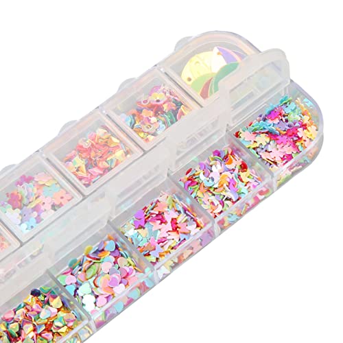 Nail Decals Flakes, Wide Application Shiny Practical Various Shapes Art Glitter Sequins for Nail Art Craft Makeup