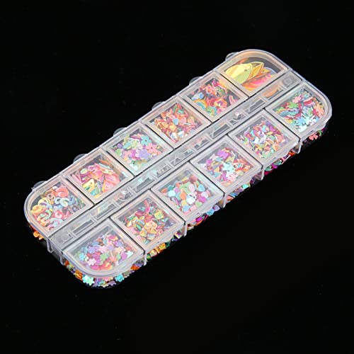 Nail Decals Flakes, Wide Application Shiny Practical Various Shapes Art Glitter Sequins for Nail Art Craft Makeup