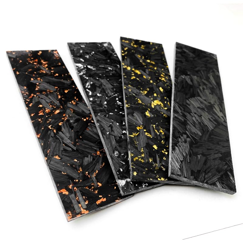 AYULL 1 Piece of Knife Handle Resin Crushed Carbon forging Crushed Carbon Random Pattern Carbon Fiber Earphone Panel Patch Material (Size : RG 135X40X1MM)